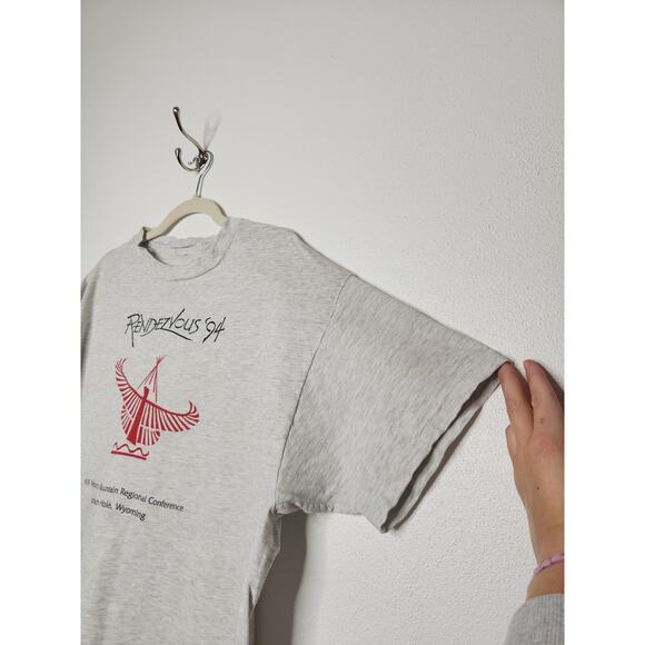 Vintage Rendezvous Wyoming AIA Western Eagle Grunge Distressed Worn - Picture 6 of 8